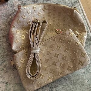 Gold Monogrammed Handbag Set